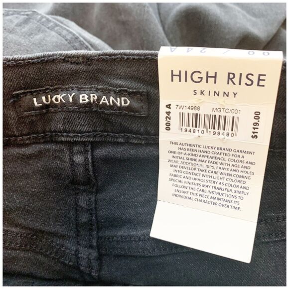 LUCKY BRAND Bridget Jeans Black Denim Button Fly Skinny High Rise NEW - Picture 9 of 10